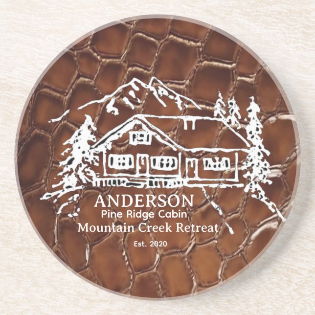 Dessous De Verre En Grès Mountain Cabin Faux Crocodile Leather Doormat (Devant)