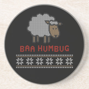 Dessous De Verre En Grès Mouton de Noël Baa Humbug