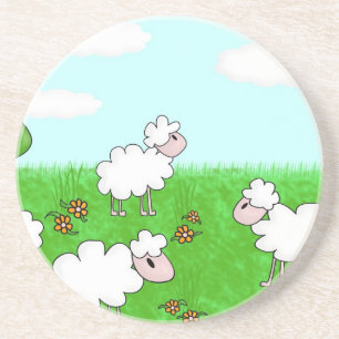 Dessous De Verre En Grès Moutons