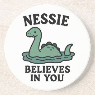 Dessous De Verre En Grès Mug MMug Cute Nessie Monstre du Loch Ness Croit En