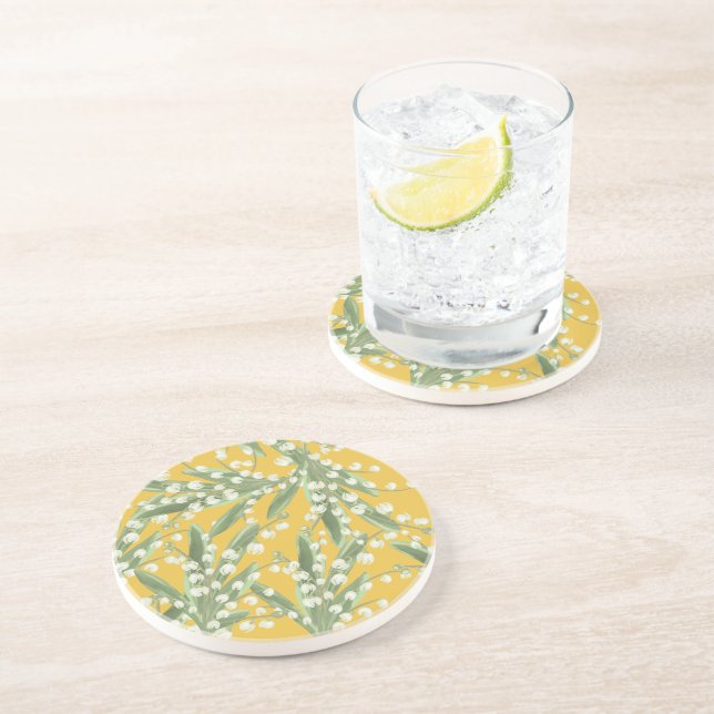 Dessous De Verre En Grès Muguet floral  (Côté)