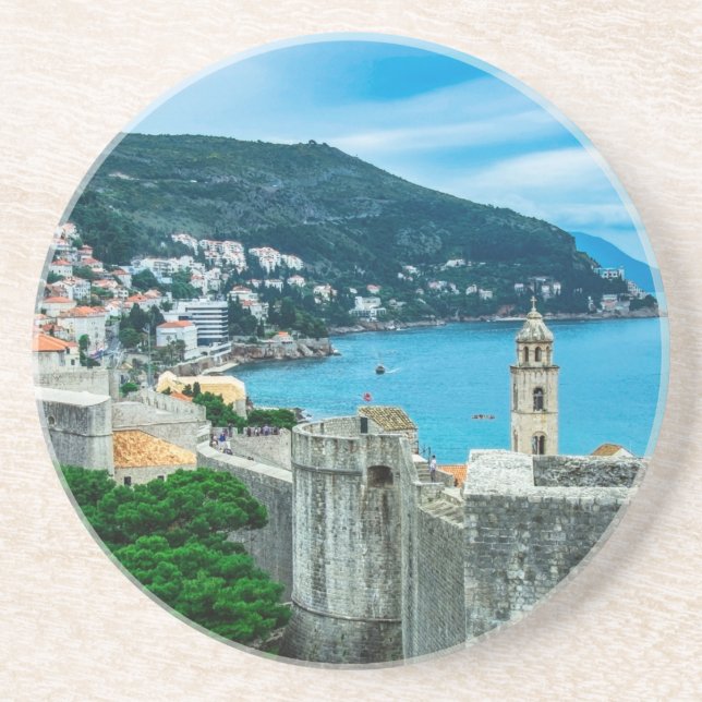 Dessous De Verre En Grès Mur de Dubrovnik (Devant)