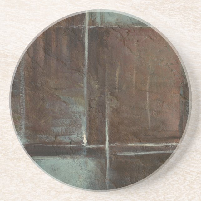 Dessous De Verre En Grès Mur en brique rouge et gris (Devant)