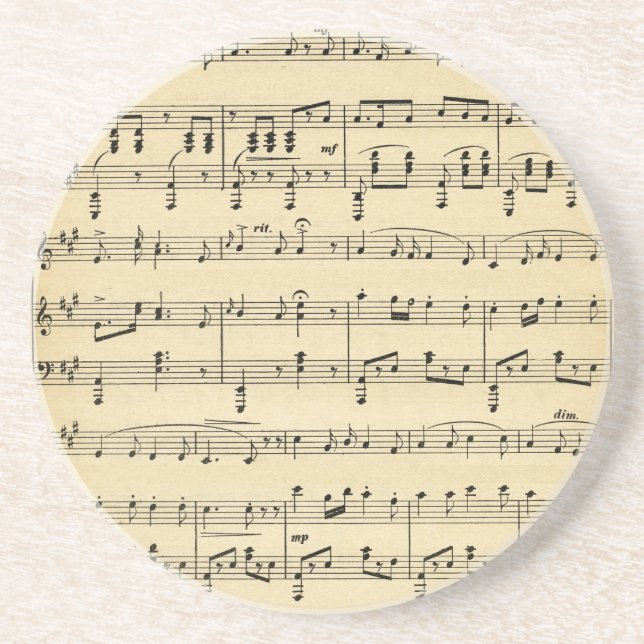 Dessous De Verre En Grès Musique Antique Sheet (Devant)