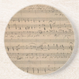 Dessous De Verre En Grès Musique de feuille antique, chanson du vieil homme