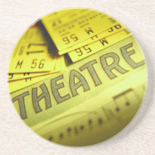 Dessous De Verre En Grès Musique et billets de feuille de théâtre