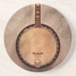 Dessous De Verre En Grès Musique - ficelle - banjo