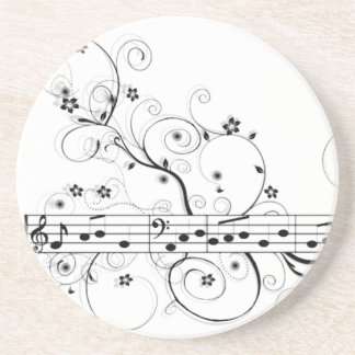 Dessous De Verre En Grès Musique fleurie