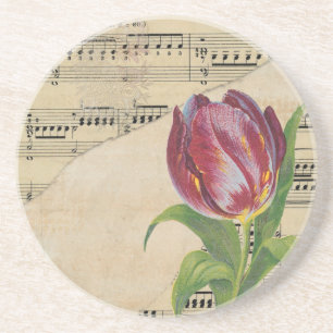 Dessous De Verre En Grès Musique victorienne vintage Tulips romantiques