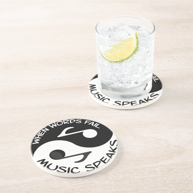 Dessous De Verre En Grès Musique Yin yang (Côté)