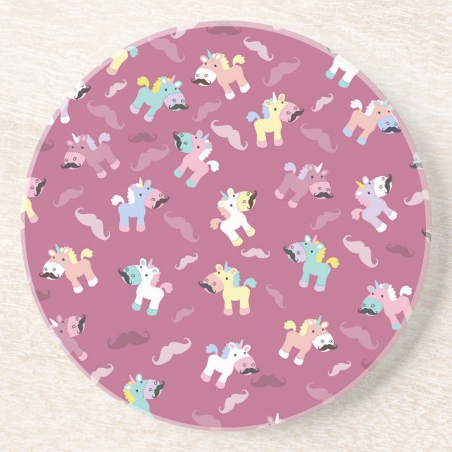 Dessous De Verre En Grès Mustachio Unicornio (Devant)