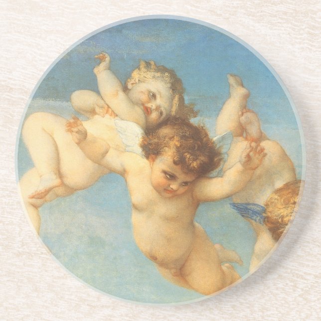 Dessous De Verre En Grès Naissance de Vénus, détail des Anges par Alexandre (Devant)