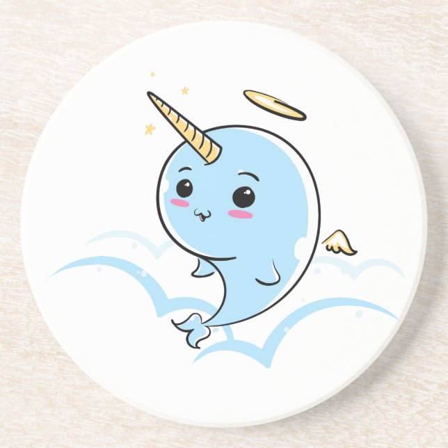 Dessous De Verre En Grès Narwhal Angel Cutie (Devant)
