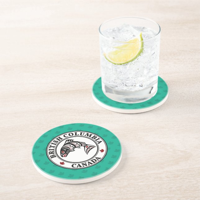 Dessous De Verre En Grès Native American Red Black Graphic Vector Saumon Co (Côté)