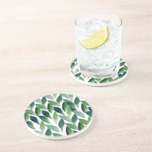 Dessous De Verre En Grès Nature Bohème Verte Exotique Moderne