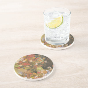 Dessous De Verre En Grès Nature morte florale de Van Gogh Red Poppies & Ros
