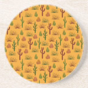 Dessous De Verre En Grès Nature sauvage Cactus Bushes Motif