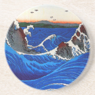 Dessous De Verre En Grès Navaro Rapids, Hiroshige Art Japonais