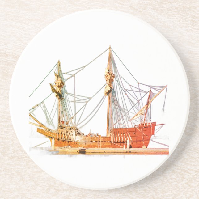 Dessous De Verre En Grès Navire pirate San Salvador (Devant)
