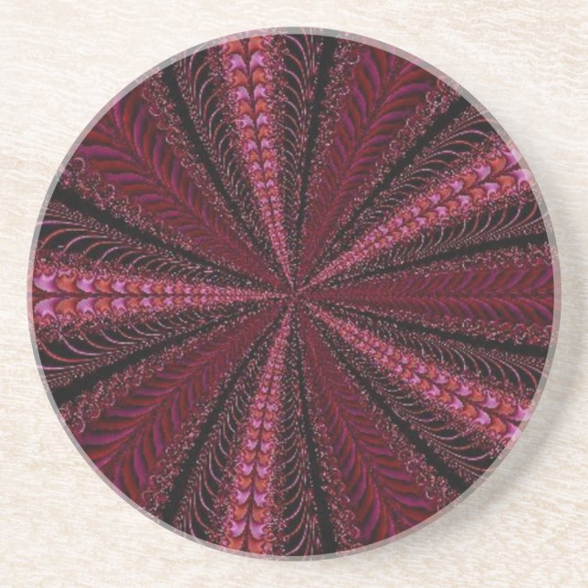 Dessous De Verre En Grès Ne jamais finir le ruban rouge (Devant)