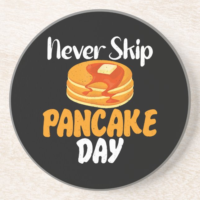 Dessous De Verre En Grès Ne jamais ignorer la journée du Pancake (Devant)