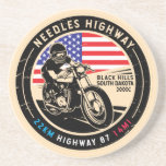 Dessous De Verre En Grès Needles Highway Motorcycle du Dakota du Sud<br><div class="desc">Needles Highway fait dans un emblème vintage,  de style en détresse. Il s'agit d'une route pittoresque célèbre que l'on trouve dans le Dakota du Sud,  à l'exception de la voie Pittoresque Peter Norbeck.</div>