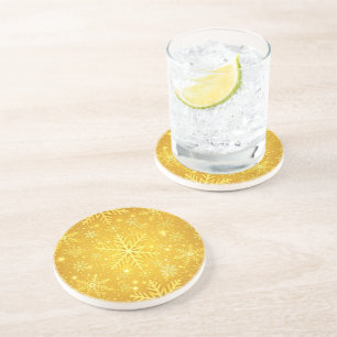 Dessous De Verre En Grès Neige dorée
