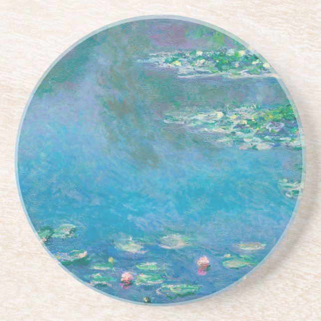 Dessous De Verre En Grès Nénuphars de Claude Monet Fine Art Painting (Devant)