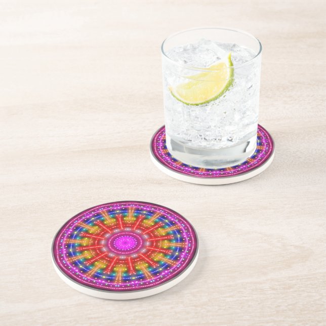 Dessous De Verre En Grès Neon Medallion (Côté)