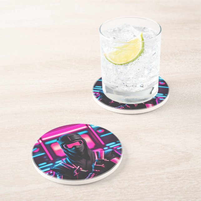 Dessous De Verre En Grès néon ninja (Côté)