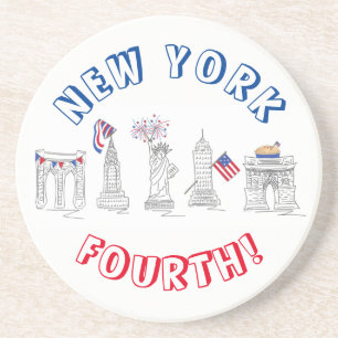 Dessous De Verre En Grès New York Quatrième NYC Patriotique Juillet 4