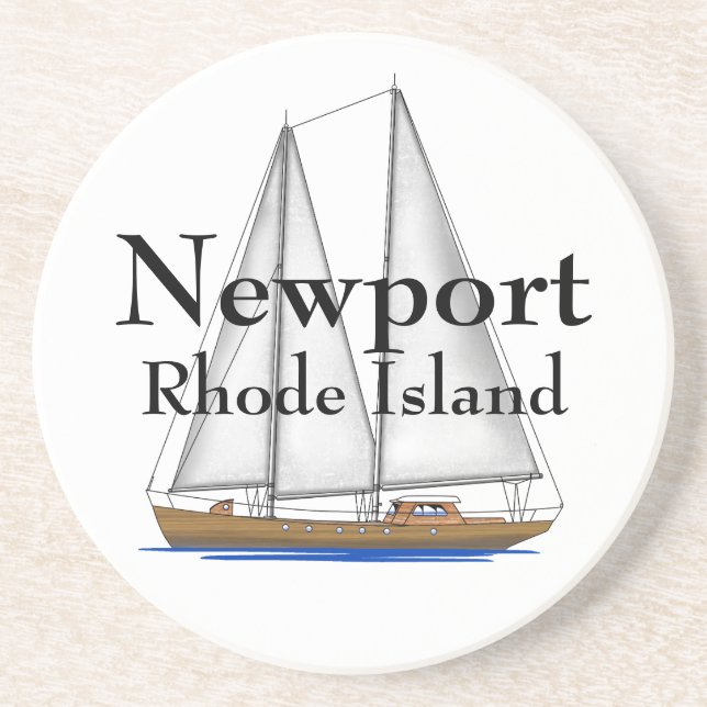 Dessous De Verre En Grès Newport Île de Rhode (Devant)