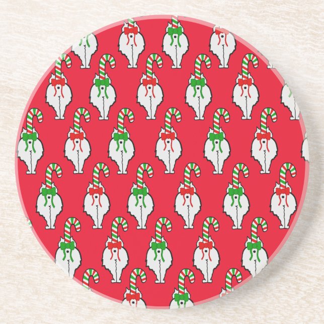 Dessous De Verre En Grès Noël à Cat Butt (Devant)