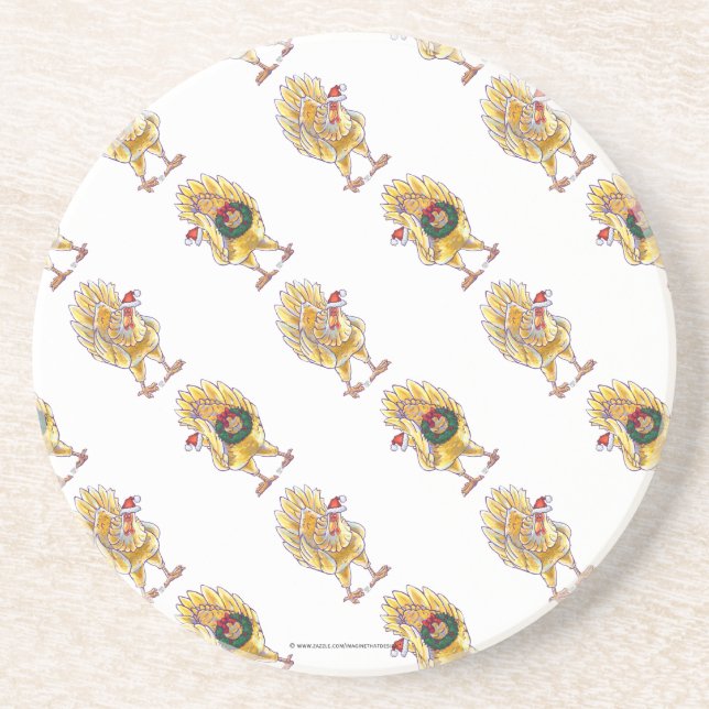 Dessous De Verre En Grès Noël au poulet (Devant)