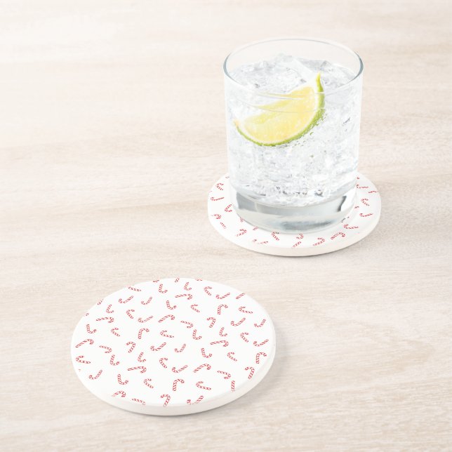 Dessous De Verre En Grès Noël Canne à Sucre (Côté)