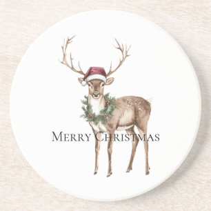 Dessous De Verre En Grès Noël Casquette rouge