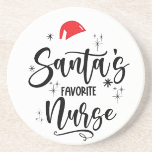 Dessous De Verre En Grès Noël de l'infirmière préférée de Santa