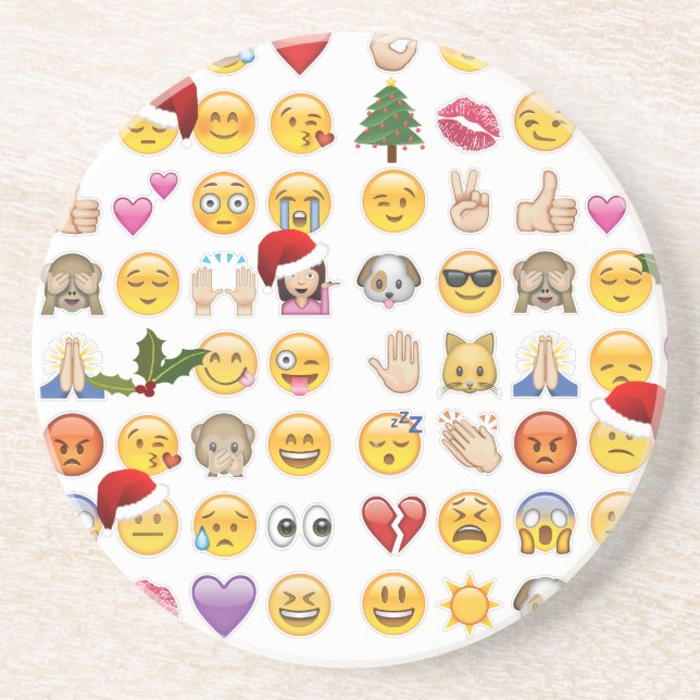 Dessous De Verre En Grès noël emojis (Devant)