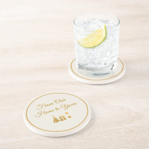 Dessous De Verre En Grès Noël en or personnalisé