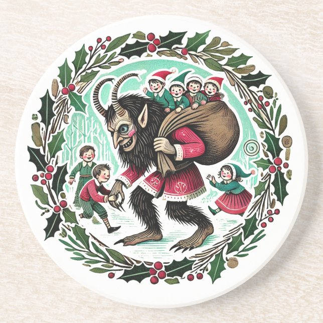 Dessous De Verre En Grès Noël Krampus (Devant)