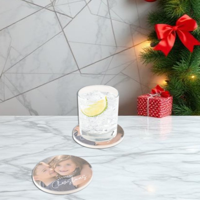 Dessous De Verre En Grès Noël le plus joyeux Famille Joie Noël (Créateur téléchargé)