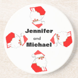 Dessous De Verre En Grès Noël personnalisé Père Noël