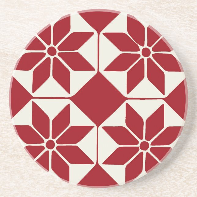 Dessous De Verre En Grès Noël Poinsettia (Devant)