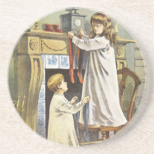 Dessous De Verre En Grès Noël victorien, chaussettes de Noël pour enfants