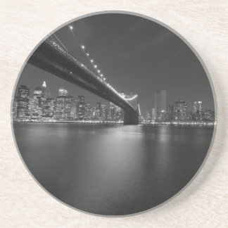 Dessous De Verre En Grès Noir blanc New York City Skyline