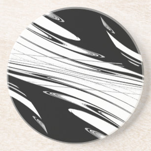 Dessous De Verre En Grès Noir et blanc moderne