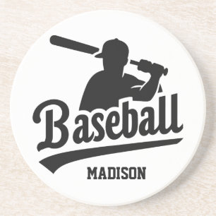 Dessous De Verre En Grès Nom personnalisé Baseball