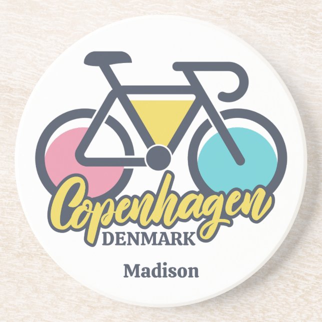 Dessous De Verre En Grès Nom personnalisé Copenhagen Danemark (Devant)