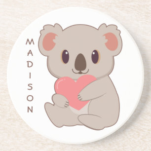 Dessous De Verre En Grès Nom personnalisé Love Koala