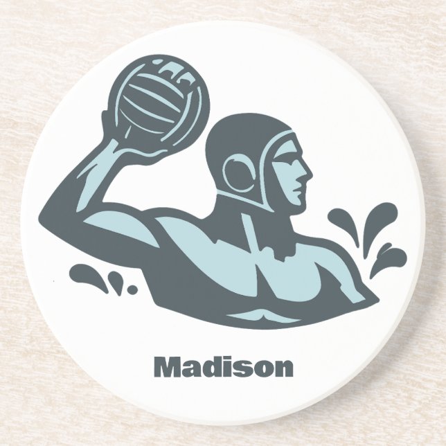 Dessous De Verre En Grès Nom personnalisé Water Polo (Devant)
